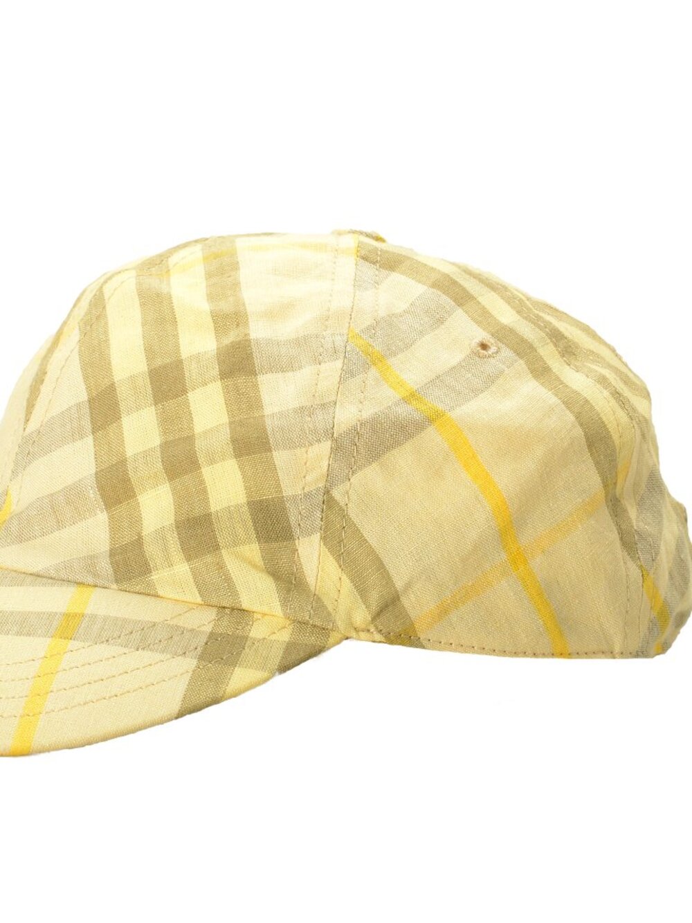 Burberry "Linen Check Baseball" Wheat IP Check Baseball Hat Size L - Picture 3 of 7